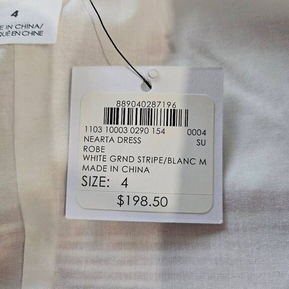 Club Monaco Nearta Off The Shoulder White and Red Striped Dress Size 4 - Picture 7 of 11